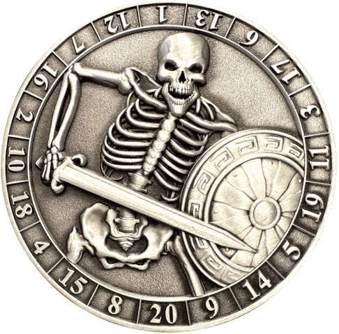 D20 Skeleton Dice Coin